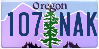 OR license plate 107NAK