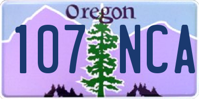 OR license plate 107NCA