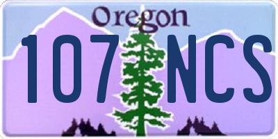 OR license plate 107NCS