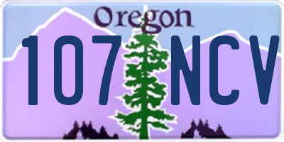 OR license plate 107NCV