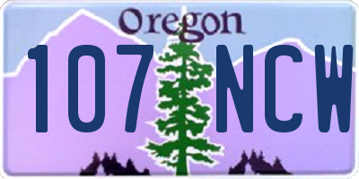 OR license plate 107NCW