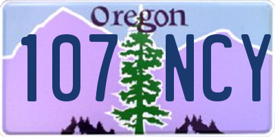 OR license plate 107NCY