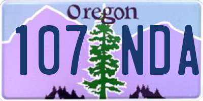 OR license plate 107NDA