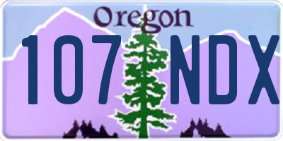 OR license plate 107NDX