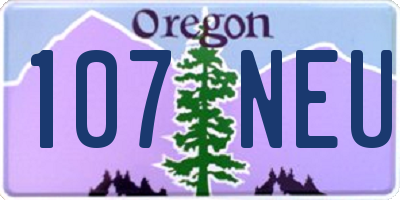OR license plate 107NEU