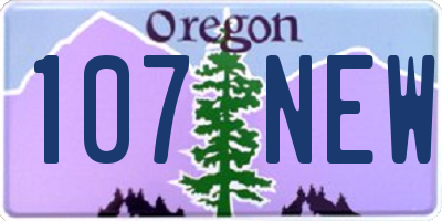 OR license plate 107NEW