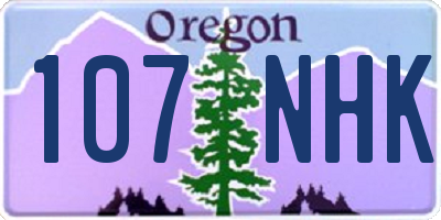 OR license plate 107NHK