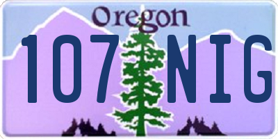 OR license plate 107NIG