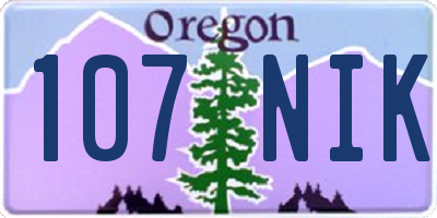 OR license plate 107NIK