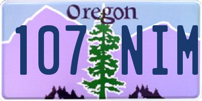 OR license plate 107NIM