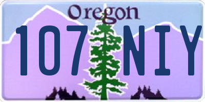 OR license plate 107NIY