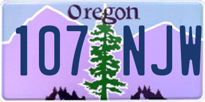 OR license plate 107NJW