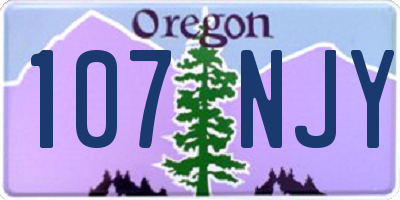 OR license plate 107NJY