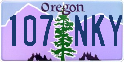 OR license plate 107NKY