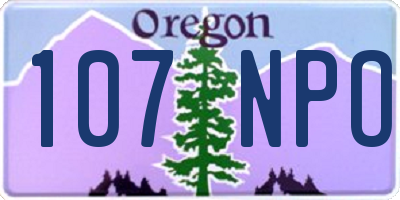 OR license plate 107NPO