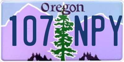 OR license plate 107NPY