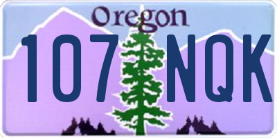 OR license plate 107NQK