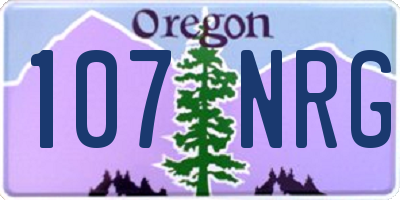 OR license plate 107NRG