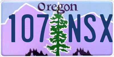 OR license plate 107NSX