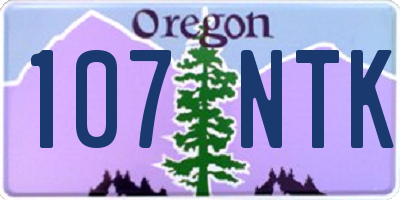 OR license plate 107NTK