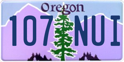 OR license plate 107NUI