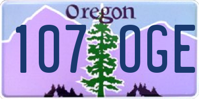 OR license plate 107OGE