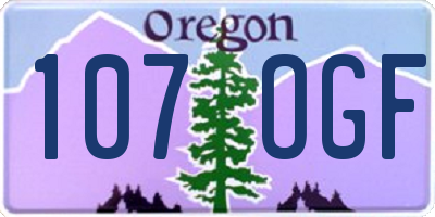 OR license plate 107OGF
