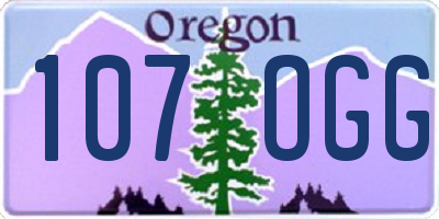 OR license plate 107OGG