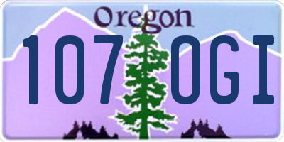 OR license plate 107OGI