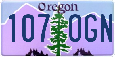 OR license plate 107OGN
