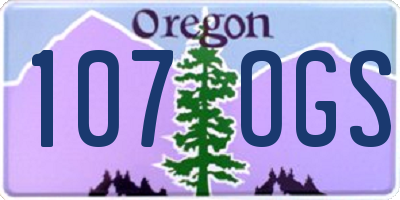 OR license plate 107OGS