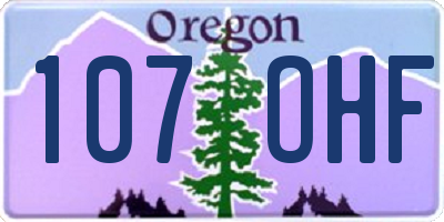 OR license plate 107OHF