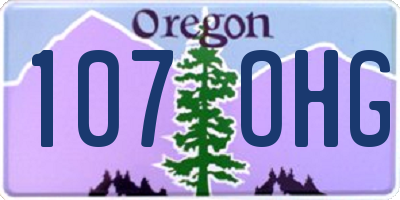 OR license plate 107OHG