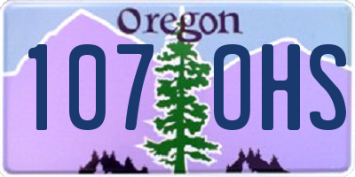 OR license plate 107OHS