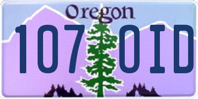 OR license plate 107OID