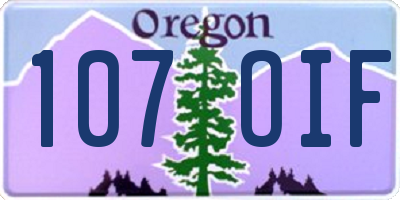 OR license plate 107OIF