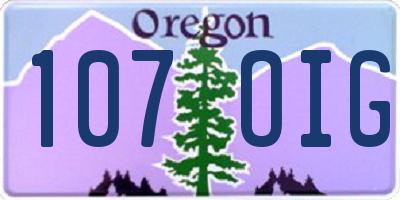 OR license plate 107OIG
