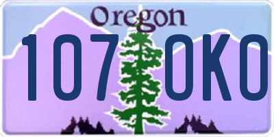 OR license plate 107OKO