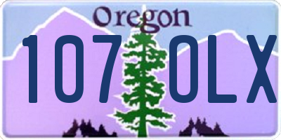 OR license plate 107OLX