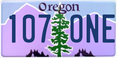 OR license plate 107ONE