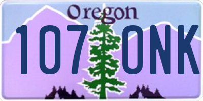 OR license plate 107ONK
