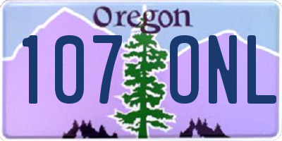 OR license plate 107ONL