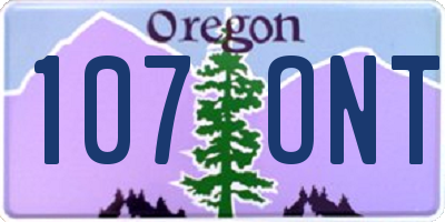 OR license plate 107ONT