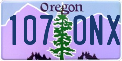 OR license plate 107ONX