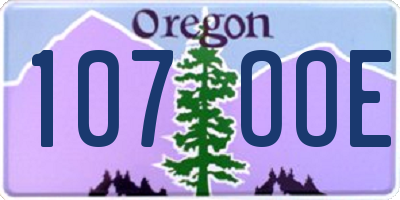 OR license plate 107OOE