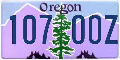 OR license plate 107OOZ