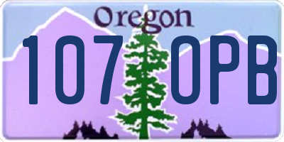 OR license plate 107OPB