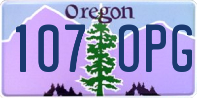 OR license plate 107OPG
