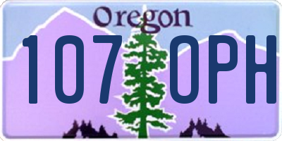OR license plate 107OPH