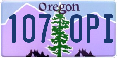 OR license plate 107OPI